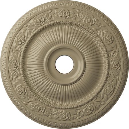 Ekena Millwork Logan Ceiling Medallion (Fits Canopies up to 6 1/8"), 24 1/4"OD x 3 7/8"ID x 2"P, Gobi Desert CM24LO1GDF